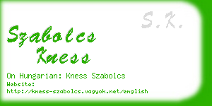 szabolcs kness business card